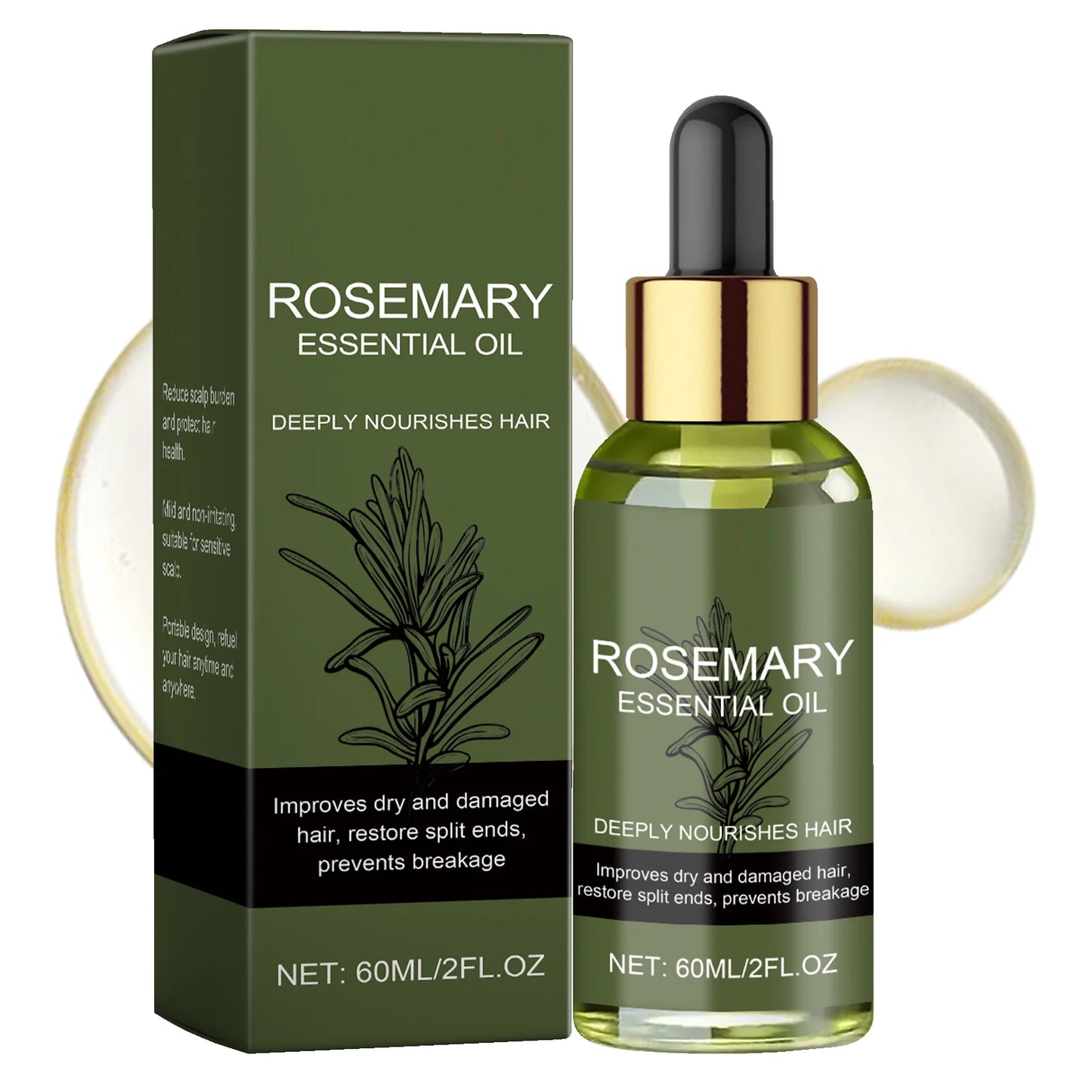 Huile essentielle de renforcement et nourrissante pour cheveux - Fait briller et adoucit