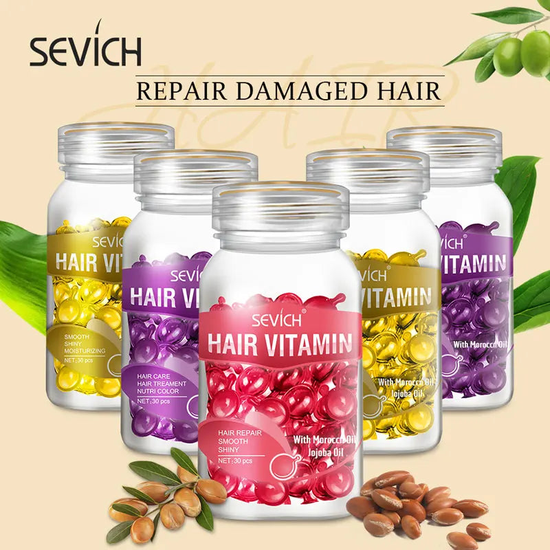 Capsules de vitamines kératine et huiles essentielles - Sérum marocain anti perte de cheveux