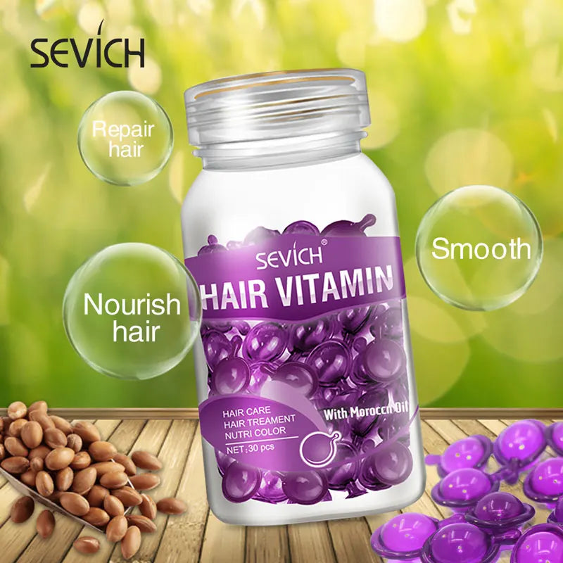 Capsules de vitamines kératine et huiles essentielles - Sérum marocain anti perte de cheveux